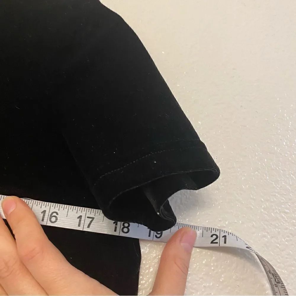 Madewell Velvet Mockneck Tee top blouse Black romantic, goth oversized boho XS - Picture 8 of 11